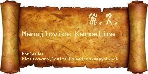 Manojlovics Karmelina névjegykártya